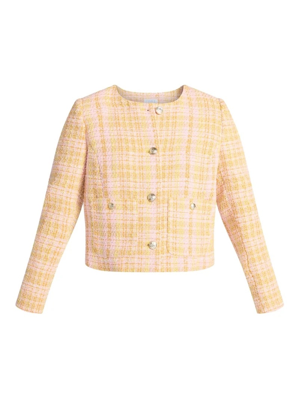 Time and Tru Women's Tweed Ladylike Blazer Jacket